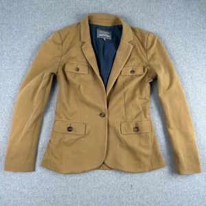 New Haven Blazer Women 2 Brown Supply Chino Single Button Utility Pocket Cotton